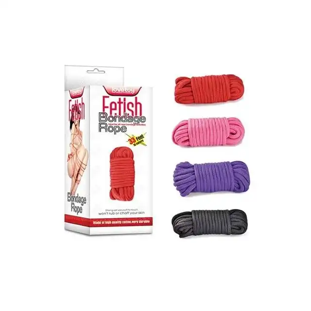 LoveToy - Fetish Bondage Rope Red - 10 m wytrzymałej, czerwonej liny