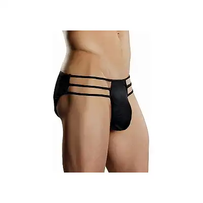 Male Power - Cage Brief L/XL - Elastyczne figi męskie z paskami na biodrach