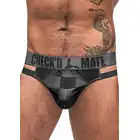 Male power - Check`d Mate Thong - Stringi męskie z przezroczystym wzorem w szachownice S/M