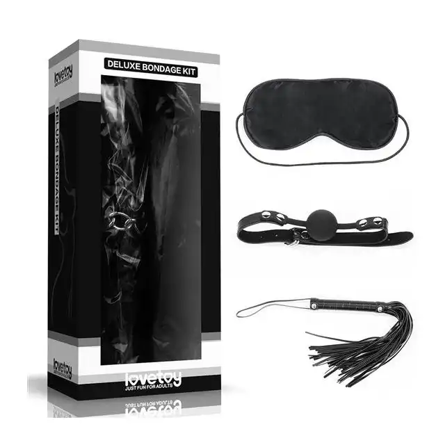 LoveToy - Bondage Kit Black - zestaw do zniewalania w kolorze czarnym 