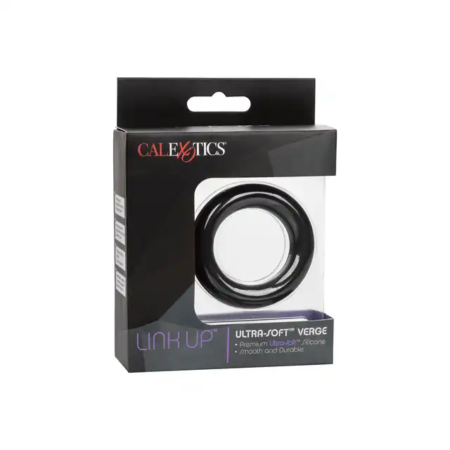 Calexotics - Link Up Ultra-Soft Verge Black - czarny ring erekcyjny zapewniający wydłużenie erekcji
