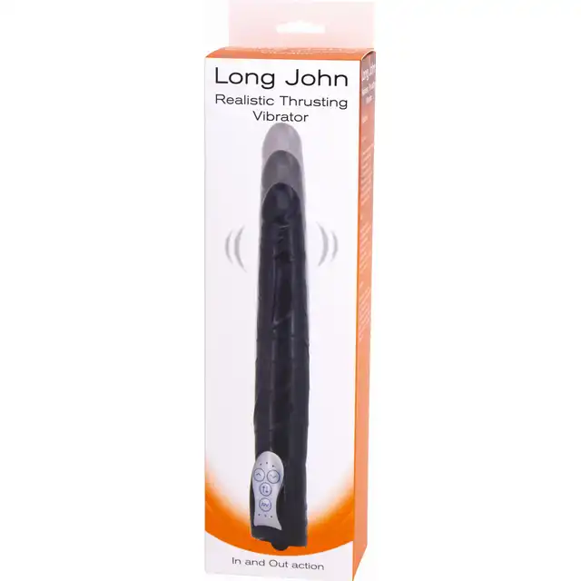 Long John - Realistic Thrusting Black. Wibrator z ruchem posuwistym