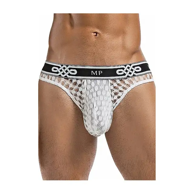 Male Power - Lo Rise Thong  White L/XL. Nowoczesne i seksowne białe męskie slipy 