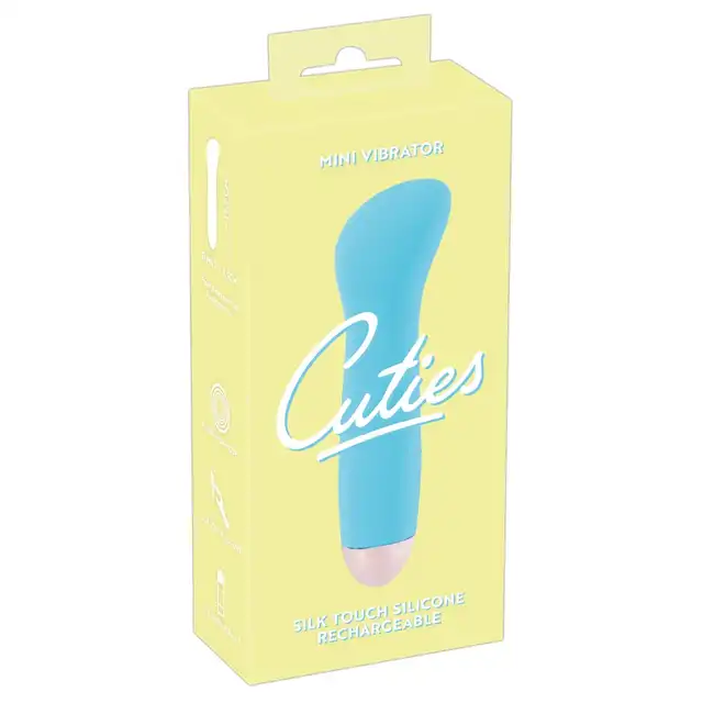 Cuties - Mini Vibrator Blue - kieszonkowy, unikatowy wibrator w kolorze błękitnym, 7 funkcji wibracji