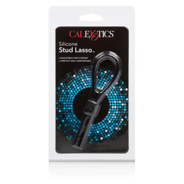 Calexotics - Silicone Stud Lasso - czarne regulowane lasso podtrzymujące erekcję