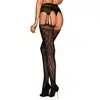 Obsessive - Garter Stockings S817 S/M/L - drapieżne garter stockings w cętki