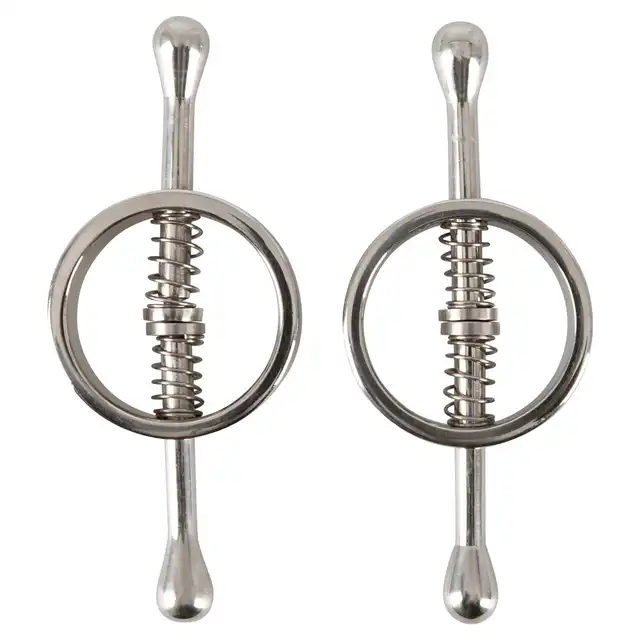 Fetish Collection Nipple Clamps Spring - Eleganckie metalowe zaciski sprężynowe
