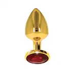Taboom - Butt Plug With Diamond Jewel L - niezwykle elegancki złoty korek analny z czerwonym kryształem