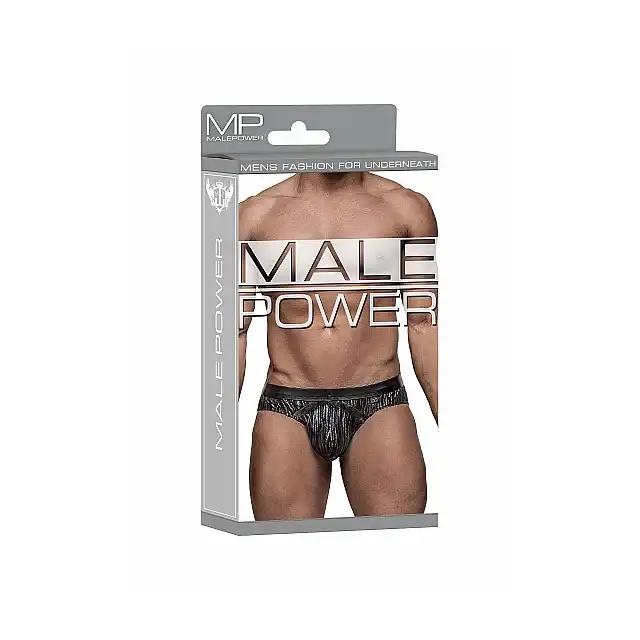Male Power - Insert Bikini L - Majteczki męskie z olśniewająco metalicznym wzorem