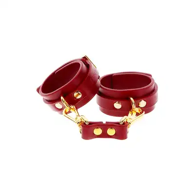 Taboom - Wrist Cuffs - ekskluzywne czerwone kajdanki na ręce z odpinanymi karabińczykami