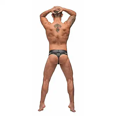 Male power - Check`d Mate Thong - Stringi męskie z przezroczystym wzorem w szachownice S/M