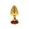Taboom - Butt Plug With Diamond Jewel S - unikatowy złoty korek analny z pięknym, czerwonym diamentem
