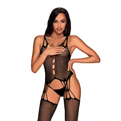 Obsessive - Bodystocking G321 S/M/L - apetyczny bodystocking z wycięciami