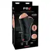 PDX- Double Penetration Vibrating Stroker - Masturbator z dwoma otworami z materiału imitującego skórę. Cudowne doznania dla Niego! 