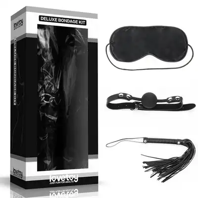 LoveToy - Bondage Kit Black - zestaw do zniewalania w kolorze czarnym 