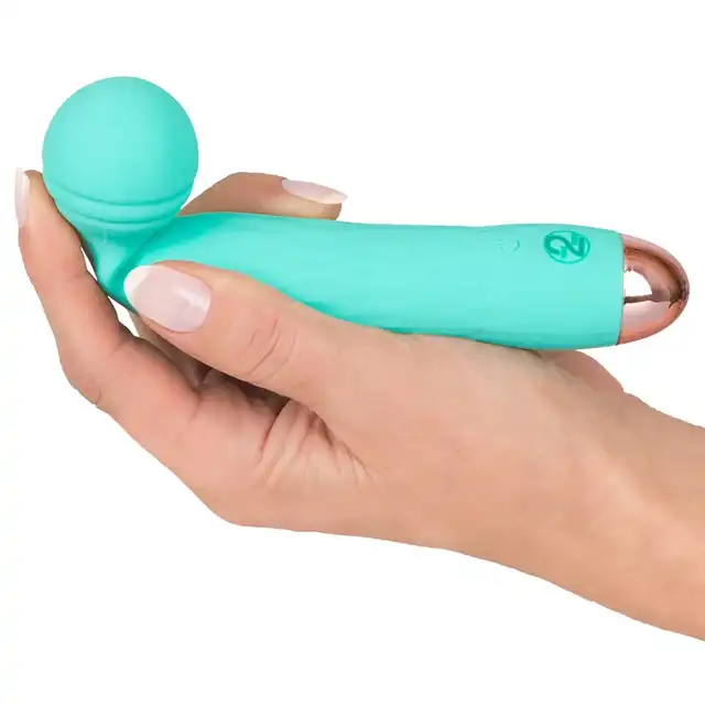 Cuties - 2.0 Mini Vibrator Green - wibrator w turkusowym kolorze z giętka głowicą, 7 funkcji wibracji