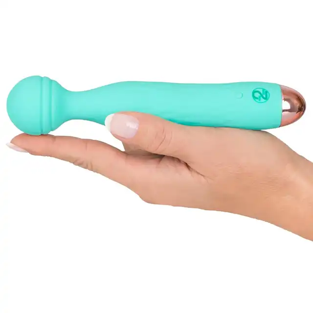 Cuties - 2.0 Mini Vibrator Green - wibrator w turkusowym kolorze z giętka głowicą, 7 funkcji wibracji