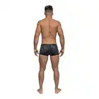 Male Power - Pouch Short L - Pełne szorty z wykończeniem imitującym skórę i intrygującym nadrukiem