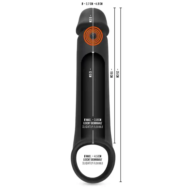 YOU2TOYS - Rebel RC Penis Extender - Wibrująca przedłużka z materiału Soft Touch + 8 cm -10 trybów wibracji