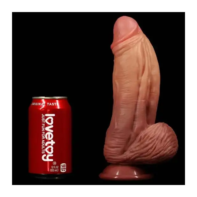 LoveToy - 10` Nature cock As Pie - unikatowe dildo z przyssawką, podwójny silikon