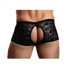 Male Power - Double Pleasure L/XL - Koronkowe szorty męskie z otwartym krokiem