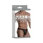 Male Power - Zippper Thong L/XL - Elastyczne stringi w wygodnym zamkiem z przodu - L/XL