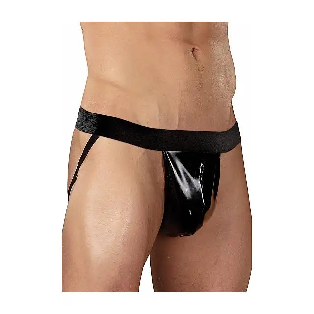 Male Power - Liquid Onyx Jock L/XL - Majtki męskie eksponujące pośladki