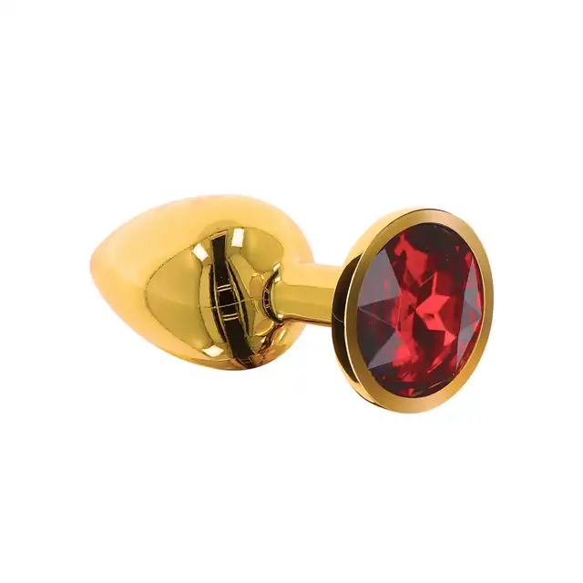 Taboom - Butt Plug With Diamond Jewel L - niezwykle elegancki złoty korek analny z czerwonym kryształem