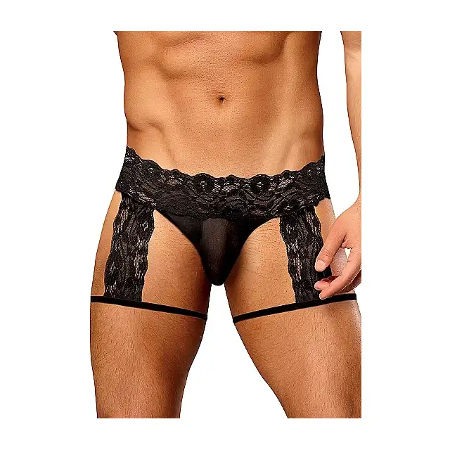 Male Power - Scandal Lacce G-string Garter L/XL. Majtki męskie z seksowną koronką