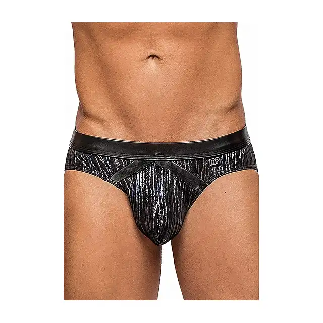 Male Power - Insert Bikini L - Majteczki męskie z olśniewająco metalicznym wzorem