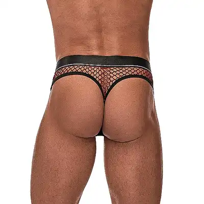 Male Power - Cock Ring Thong L/XL - Wyjątkowe stringi z elastycznym ringiem i odpinanym woreczkiem na penisa