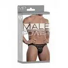 Male Power - Bong Thong L/XL Lace - Koronkowe stringi męskie eksponujące pośladki