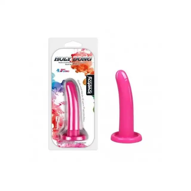 LoveToy - 4.5 inch Lovetoy Silicone Holy Dong Smal - różowe małe dildo z przyssawką 