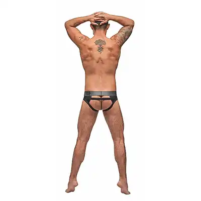 Male Power - Cutout Jock L/XL - Majtki męskie w szachownice odsłaniające pośladki