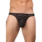 Male Power - Bong Thong L/XL Lace - Koronkowe stringi męskie eksponujące pośladki