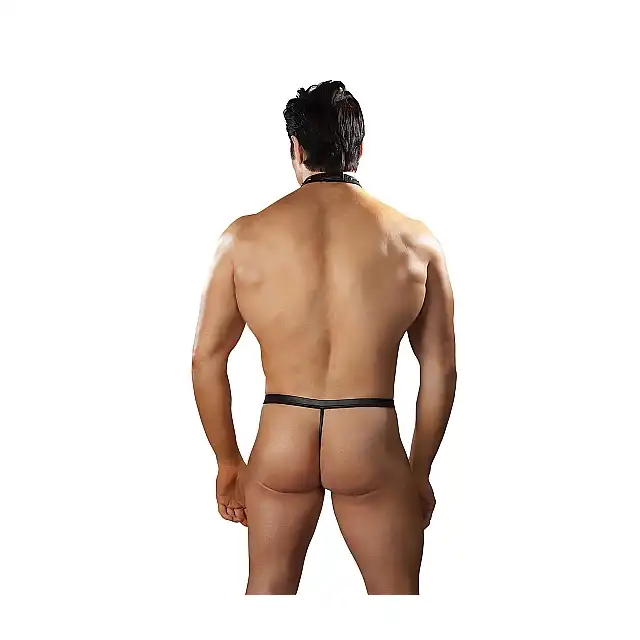 Male Power - Pak-123 L/XL - Tormentor - Jednoczęściowy komplet stringi połączone z obrożą z ozdobnymi ćwiekami