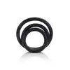 Calexotics - Rubber Ring - 3 Piece Set Black - zestaw 3 silikonowych ringów, elastyczne