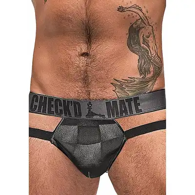 Male Power - Cutout Jock L/XL - Majtki męskie w szachownice odsłaniające pośladki
