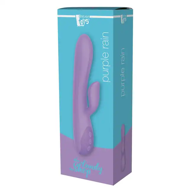 The Candy Shop - Purple Rain USB. Pastelowy wibrator ze stymulacją łechtaczki