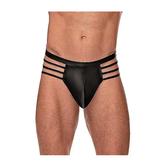 Male Power- Cage Thong L/XL - Stringi męskie z paskami na biodrach