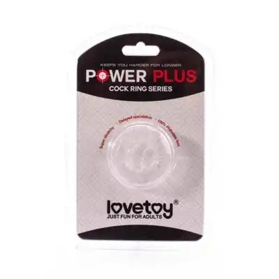 LoveToy - Power Plus Cockrings - przezroczysty pierścień na penisa