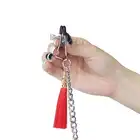  Lovetoy - Nipple Clit Tassel Clamp Red. Klamerki na wargi sromowe i sutki z czerwonymi frędzelkami