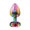 Anal Play - Twilight Booty Jewel. Tęczowy mieniący się plug z kryształkiem 8,2 cm