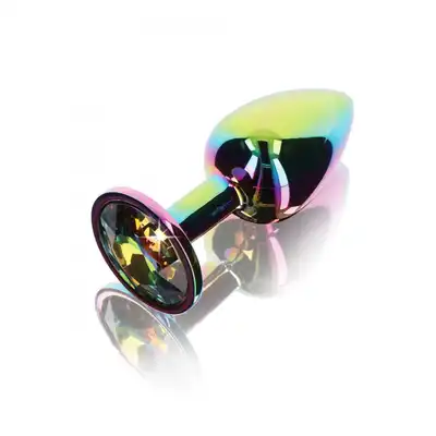 Anal Play - Twilight Booty Jewe S. Tęczowy plug z kryształkiem 7,2 cm 