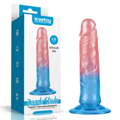LoveToy - 7`` Dazzle Studs Dildo - unikatowe dildo z przyssawką, 17,8 centymetrów przyjemności!