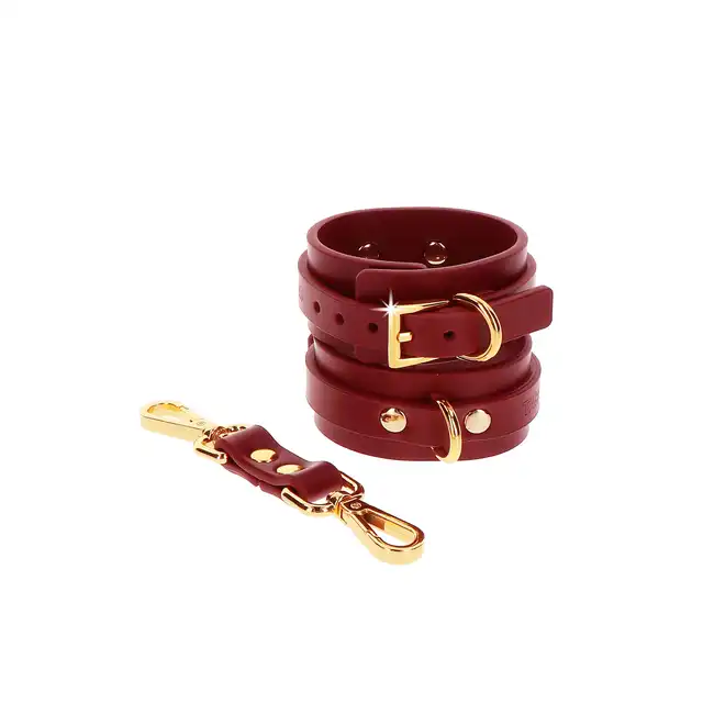 Taboom - Ankle Cuffs - luksusowe kajdanki na nogi w elektryzującym czerwonym kolorze