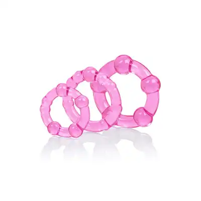 Calexotics - Island Rings Pink - zestaw 3 różowych ringów erekcyjnych 