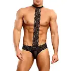 Male Power - Choker Thong L/XL - Stringi połączone z chokerem grubą koronką