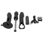 Black Velvets - Vibrator Kit - Wibrator z trzema silikonowymi nakładkami - wtyczka, wibrator, pocisk