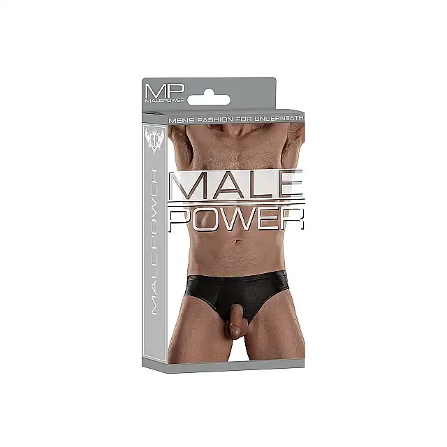 Male Power - Prolong Jock L - Męskie majtki z dziurką w kolorze czarnym